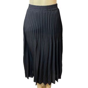 Max Studio Black Pleated Midi Skirt